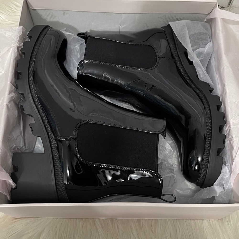 Womens black lug booties - Picture 4 of 6
